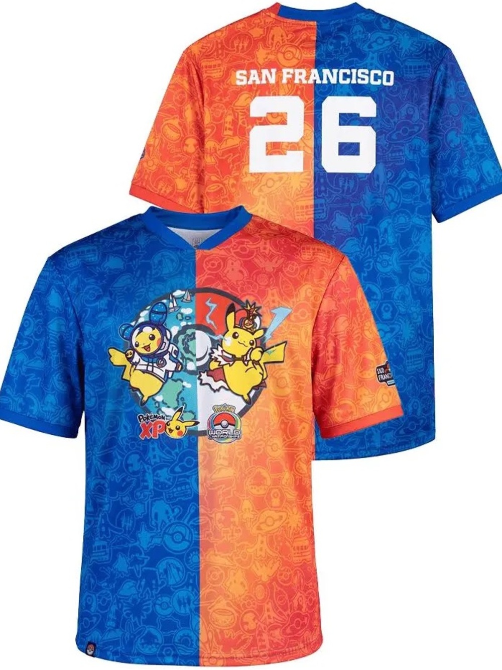 Pokemon XP World Championships 2026 Soccer Jersey NEW Blue Orange Adult Size XL